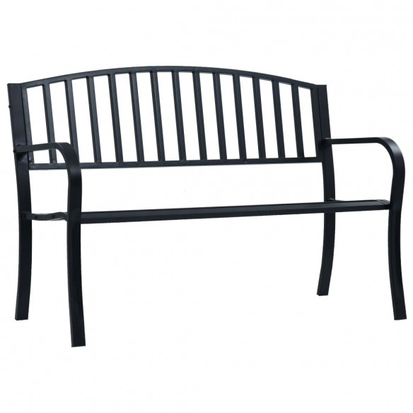 Banc de jardin 125 cm Noir Acier