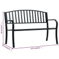 Banc de jardin 125 cm Noir Acier