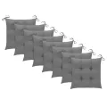 Chaises de jardin avec coussins gris 8 pcs Bois de teck massif