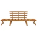 Banc de jardin 2-en-1 190 cm Bois solide d'acacia