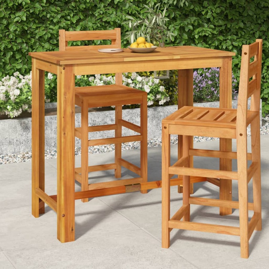 Table de bar de jardin 120x60x105 cm Bois d'acacia solide