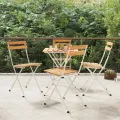 Chaises de bistrot pliantes 4 pcs Bois d'acacia solide et acier