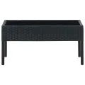 Table de jardin Noir 75x40x37 cm Résine tressée