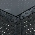 Table de jardin Noir 75x40x37 cm Résine tressée
