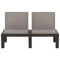 Bancs de salon de jardin avec coussins 2 pcs Plastique Gris
