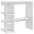 Table de bar étagère de rangement Blanc 100x50x101,5 cm