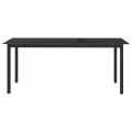 Table de jardin Noir 190x90x74 cm Aluminium et verre