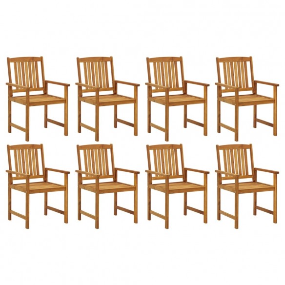 Chaises de jardin 8 pcs Bois d'acacia solide