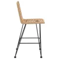 Tabourets de bar 2 pcs 45x56x103,5 cm Résine tressée et acier