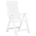 Chaises inclinables de jardin 2 pcs Plastique Blanc