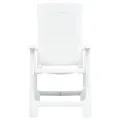 Chaises inclinables de jardin 2 pcs Plastique Blanc