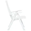 Chaises inclinables de jardin 2 pcs Plastique Blanc