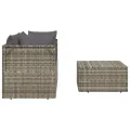 Salon de jardin 3 pcs avec coussins Gris Résine tressée