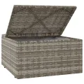 Salon de jardin 3 pcs avec coussins Gris Résine tressée