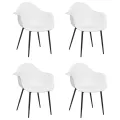Chaises à manger lot de 4 blanc PP