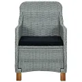 Chaises de jardin avec coussins 2 pcs Résine tressée Gris clair
