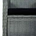 Chaises de jardin avec coussins 2 pcs Résine tressée Gris clair