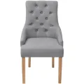 Chaises à manger lot de 2 gris clair tissu