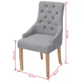 Chaises à manger lot de 2 gris clair tissu