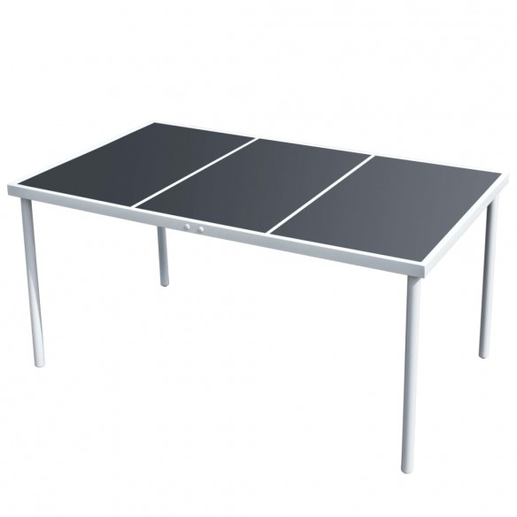 Table de jardin 150x90x74 cm Noir Acier