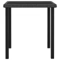 Table à dîner de jardin Noir 70x70x73 cm Résine tressée