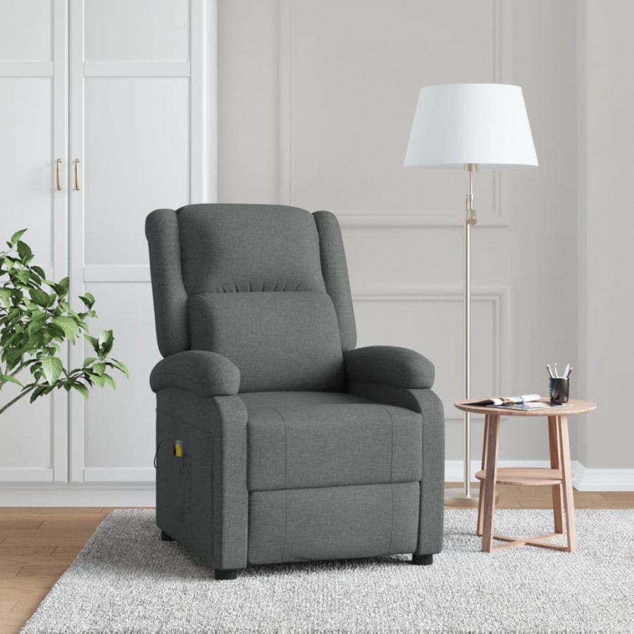 Fauteuil de massage Gris foncé Tissu