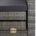 Canapé-lit extensible 3 places avec toit Résine tressée Gris