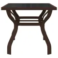 Table de jardin Marron et noir 140x70x70 cm Acier et verre