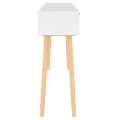 Table console Blanc 105x30x75 cm Bois massif pin /rotin naturel