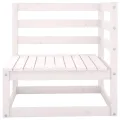 Canapé à 4 places de jardin Blanc Bois de pin solide