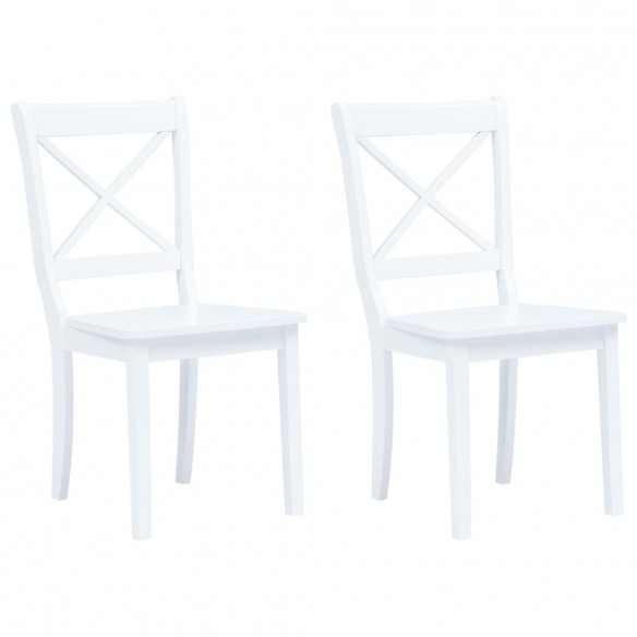 Chaises à manger lot de 2 blanc bois hévéa massif