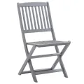 Chaises pliables d'extérieur 8 pcs avec coussins Bois d'acacia