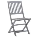 Chaises pliables d'extérieur 8 pcs avec coussins Bois d'acacia
