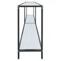 Table console Blanc 220x35x75,5 cm Verre trempé