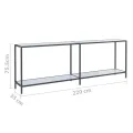 Table console Blanc 220x35x75,5 cm Verre trempé