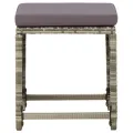 Tabourets de jardin 4 pcs avec coussins Résine tressée Gris