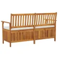 Banc de rangement avec coussin 148 cm Bois d'acacia solide