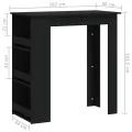 Table de bar avec rangement Noir 102x50x103,5 cm Aggloméré