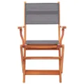 Chaises pliables de jardin 2 pcs Gris Eucalyptus et textilène