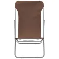 Chaises de plage pliables 2 pcs Acier et tissu oxford Marron