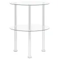 Table d'appoint 2 niveaux Transparent 38 cm Verre trempé