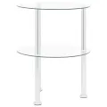 Table d'appoint 2 niveaux Transparent 38 cm Verre trempé