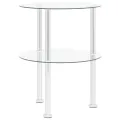 Table d'appoint 2 niveaux Transparent 38 cm Verre trempé