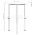Table d'appoint 2 niveaux Transparent 38 cm Verre trempé