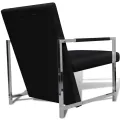 Fauteuil avec pieds chromés Noir Similicuir