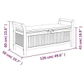 Banc de rangement de jardin avec coussin 126 cm Bois d'acacia