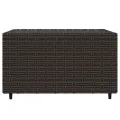 Salon de jardin 3 pcs avec coussins marron résine tressée