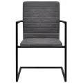 Chaises à manger cantilever lot de 6 gris similicuir