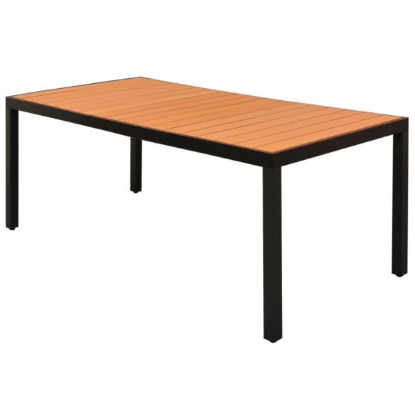 Table de jardin Marron 185 x 90 x 74 cm Aluminium et WPC