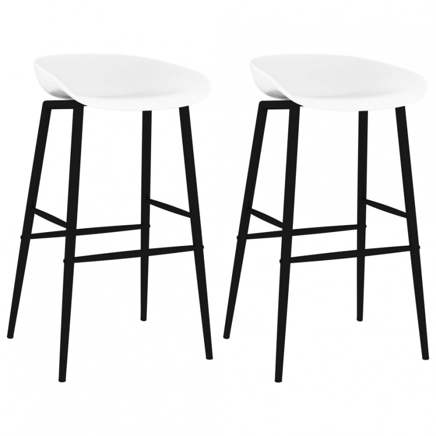 Chaises de bar lot de 2 blanc